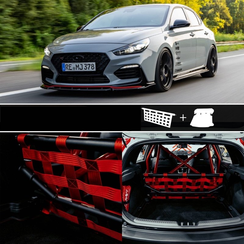 Clubsport Komplettset - Strebe mit Netz und Teppich für Hyundai i30N Fastback